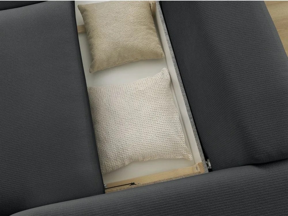 Čierna rozkladacia/s úložným priestorom pohovka 265 cm Ezechiel – Bobochic Paris