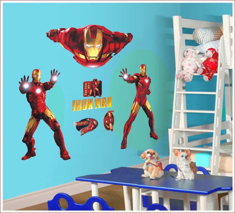 Veselá Stena 3D Samolepka Iron Man