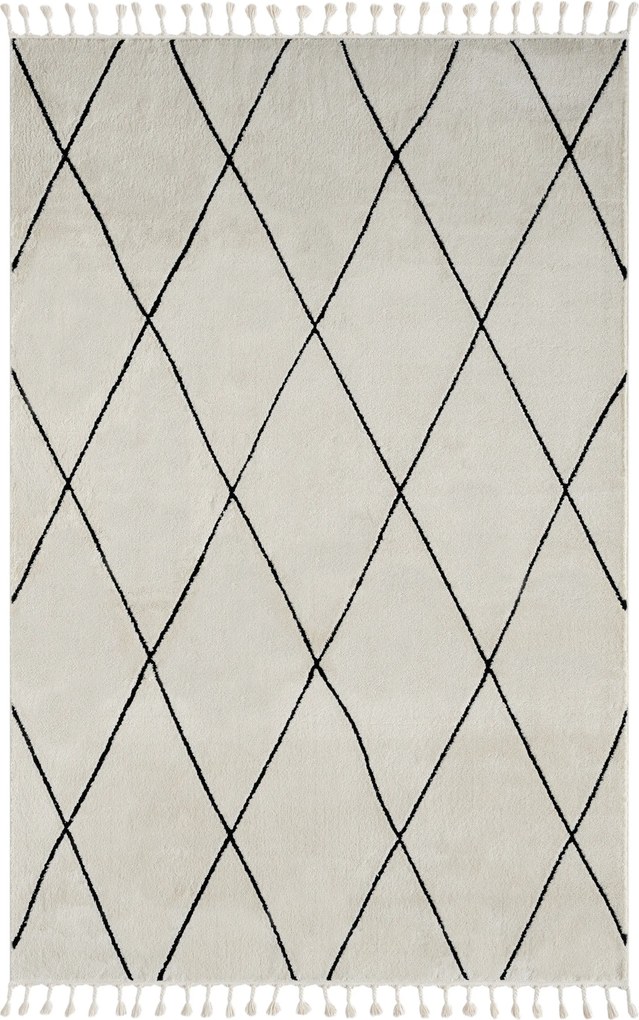 My Flair, Kusový koberec Moroccan Fantasy weiß, 160x230, čiernobiela, obývacia izba