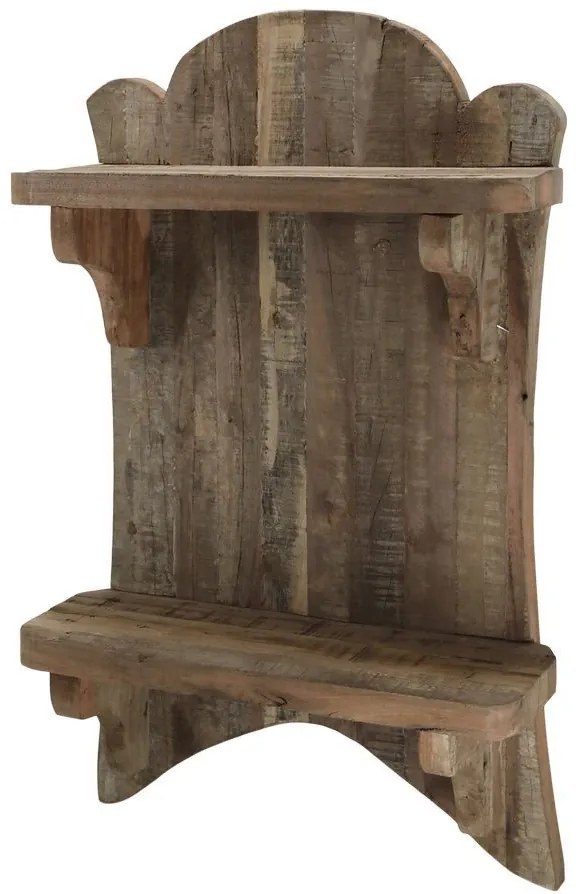 Hnedá antik drevená polička Grimaud Unit - 41*15*67 cm