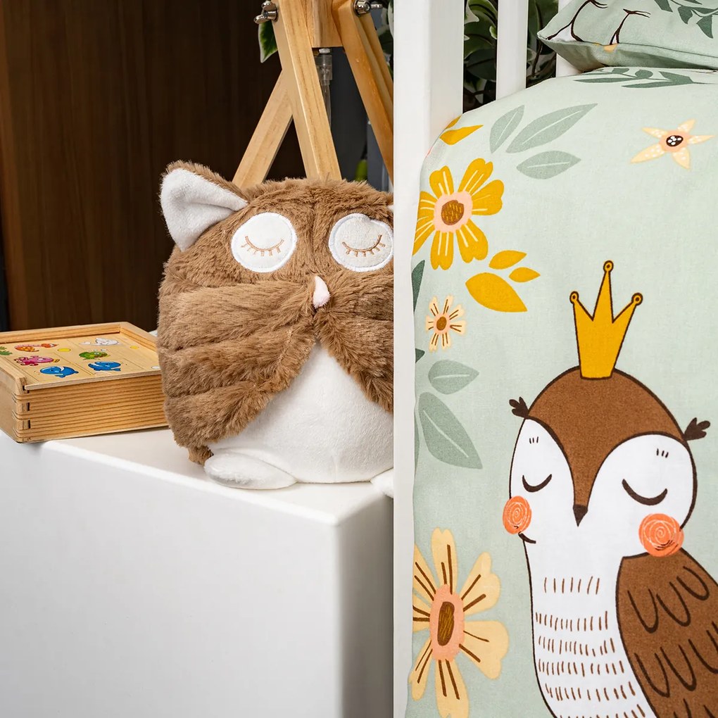 Dverná zarážka Sleepy owl hnedá, 15 x 20 cm