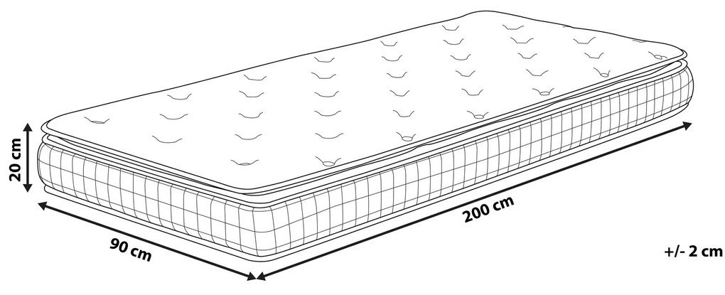 Tvrdý matrac z pamäťovej peny 90 x 200 cm CHARM Beliani
