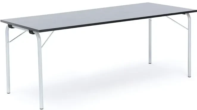 Skladací stôl NICKE, 1800x700x720 mm, linoleum - tmavošedá, galvanizovaný