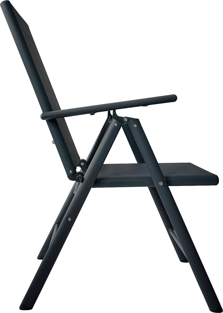 TRENDIE Záhradné stoličky s polohovateľným operadlom sada 2ks sivé