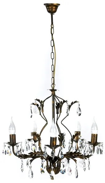 ONLI - Luster na reťazi TERESA 5xE14/6W/230V bronzová