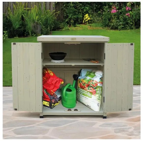 Habau Záhradná skrinka Laura, 80 x 45 x 92 cm, sivá  (100274960)