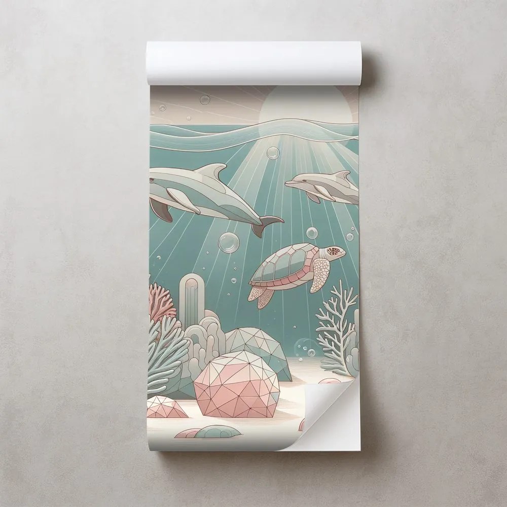 Samolepiaca tapeta podmorský svet v pastelových farbách