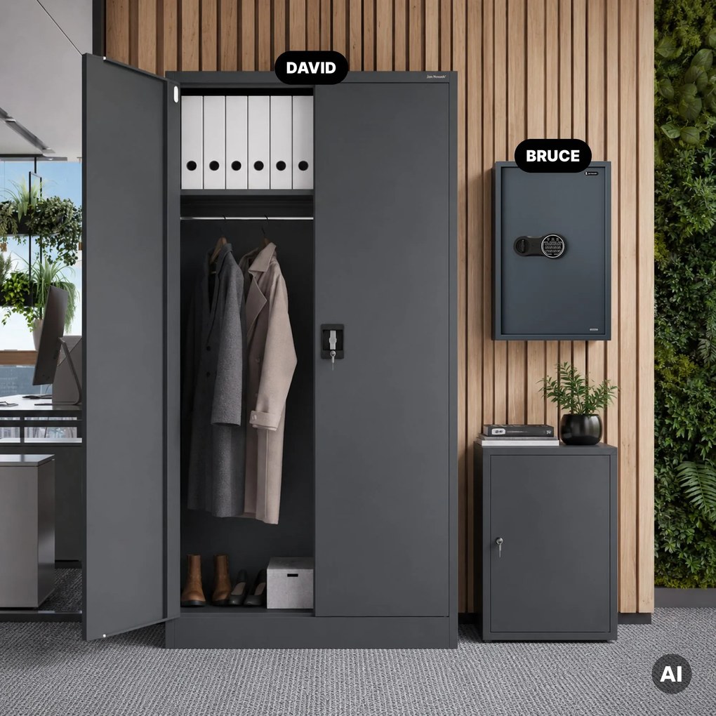 Skrinka na kľúče elektronická s vhadzovaním a kódovým zámkom, na 133 kľúčov, 430x665x130 mm: BRUCE