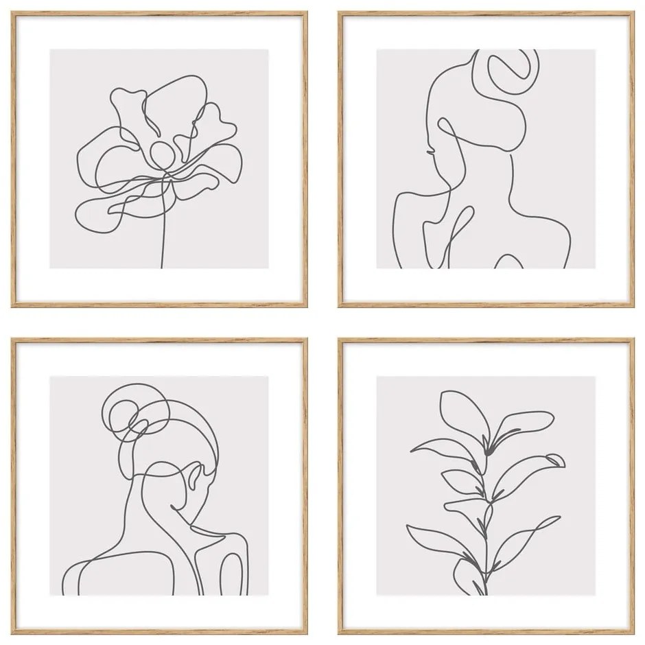 Obrazy v súprave 4 ks 30x30 cm