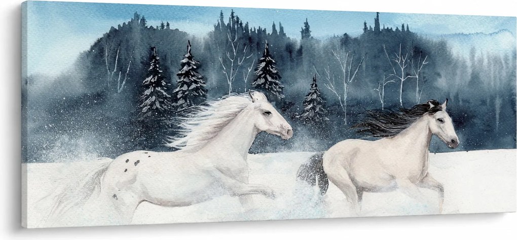 Obraz maľovaných koní (120x50 cm)