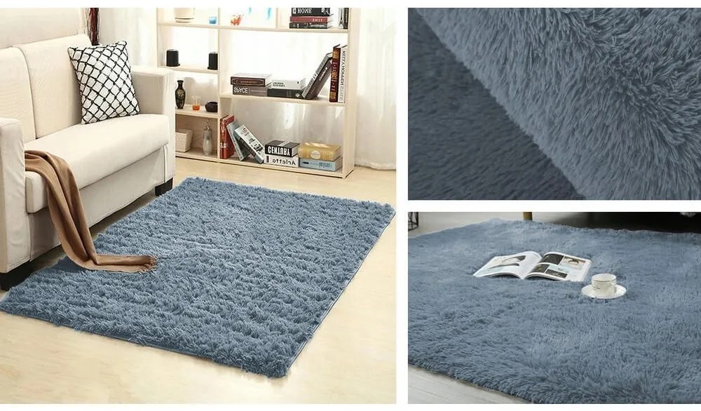 TZ Sivý obdĺžnikový shaggy koberec Lana Rozmer: 250x300 cm