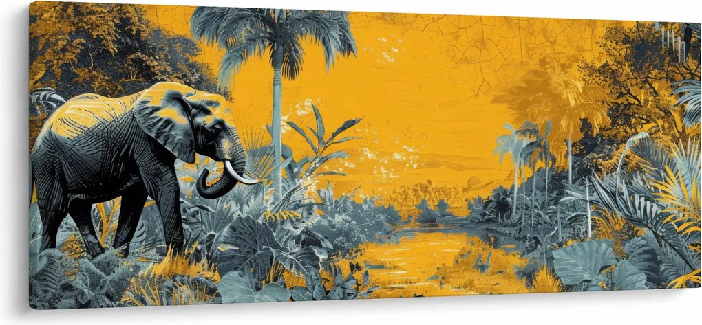 Obraz - Slon v prírode (120x50 cm)