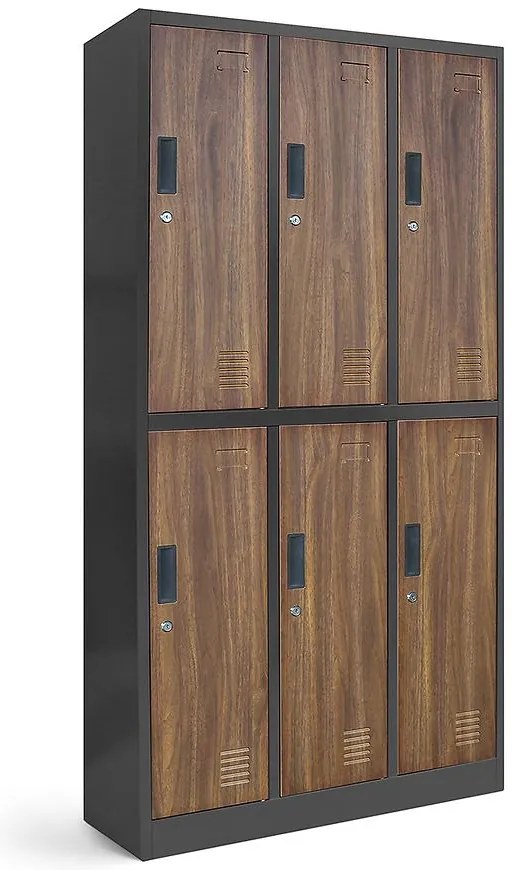 Skriňa Igor kovová antracit/orech