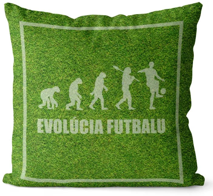 Vankúš Evolúcia futbalu (Veľkosť: 55 x 55 cm)