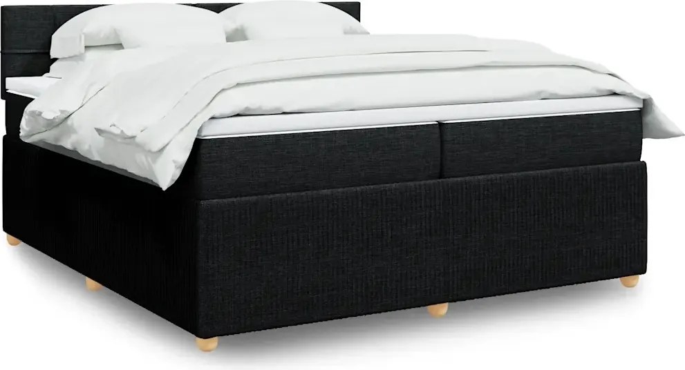 vidaXL Boxspring posteľ s matracom čierna 200x200 cm látka