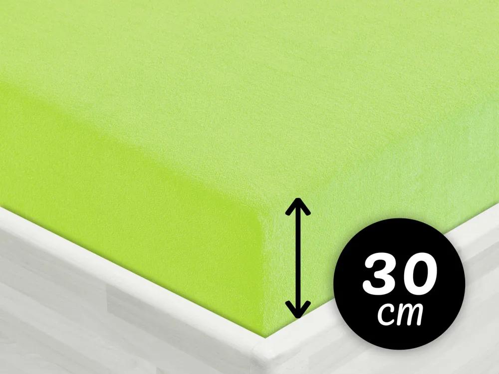 Froté napínacie prestieradlo na vysoký matrac FR-019 Žiarivo zelené 100 x 200 - výška 30 cm