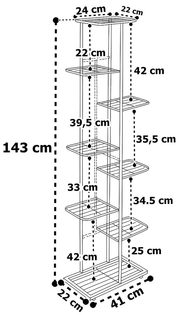 Kvetinový stojan NEST čierny