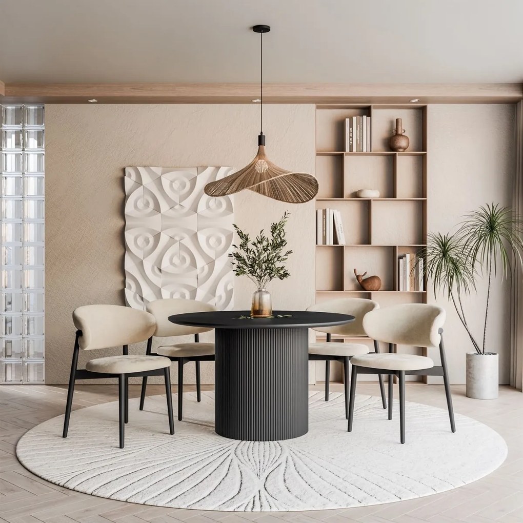 OKRÚHLY JEDÁLENSKÝ STÔL DEBORA ČIERNY 120 cm