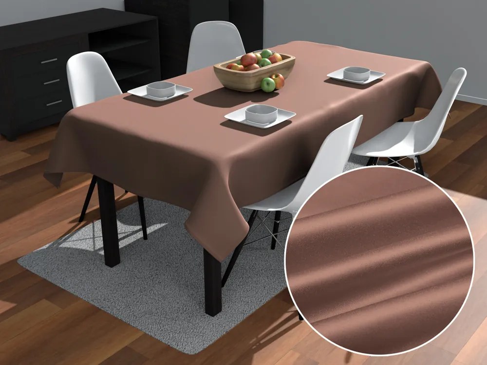 Biante Saténový obdĺžnikový obrus polyesterový Satén LUX-L048 Bronzovo hnedý 120x180 cm