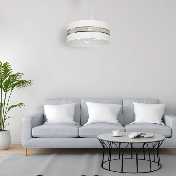 Luster na lanku ULTIMO 3xE27/60W/230V biela