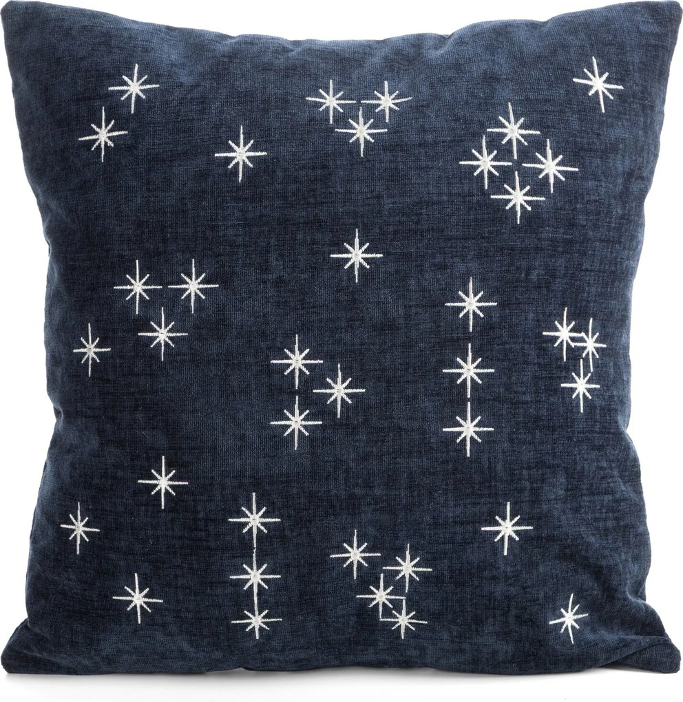 VIANOČNÁ DEKORAČNÁ OBLIEČKA NA VANKÚŠ SHINE 45X45 CM TMAVOMODRÁ