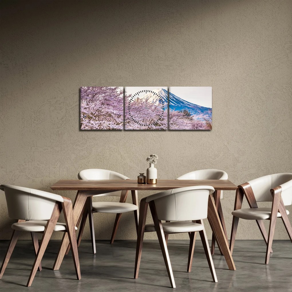 Obraz - Japonsko na jar (s hodinami) (90x30 cm)