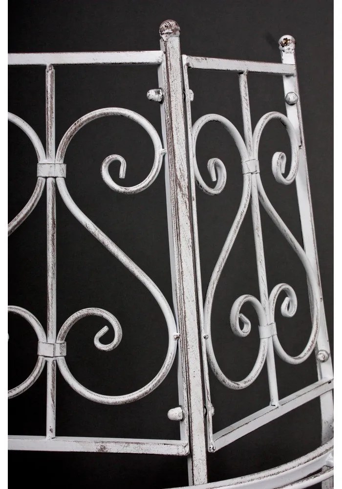 Biela kovová záhradná lavica Varda – Garden Pleasure