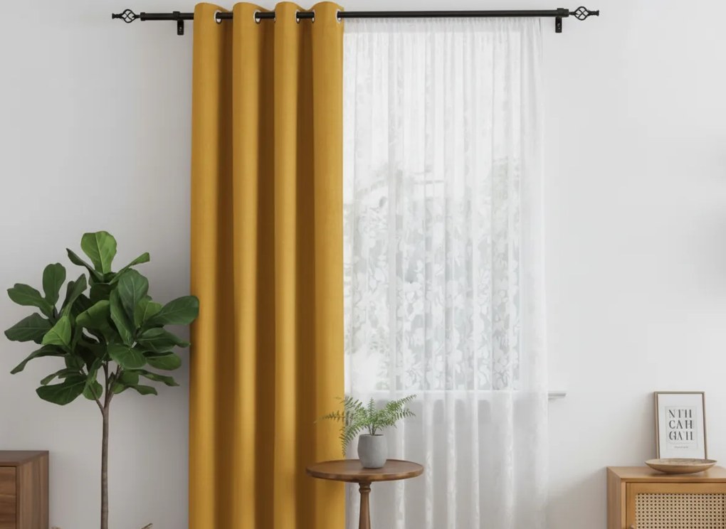 Žltý záves OXFORD 140x250 cm Zavesenie: Riasiaca páska