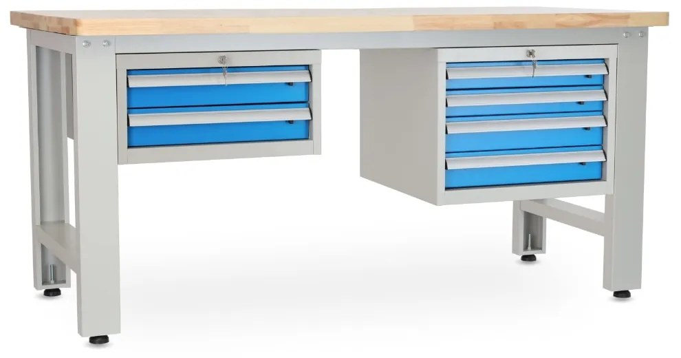 Dielenský stôl Solid OAK-24, 180 cm, 2 závesné boxy, dub
