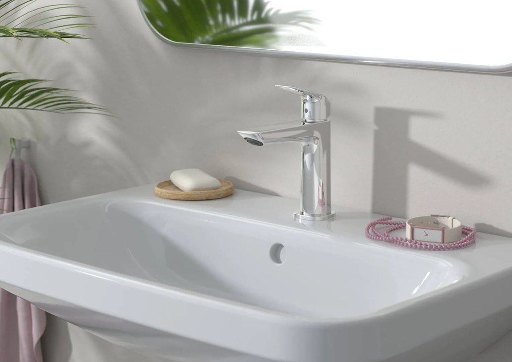 Hansgrohe Logis, umývadlová batéria Fine 110, s výpustom Push-Open, EcoSmart, chrómová, HAN-71252000