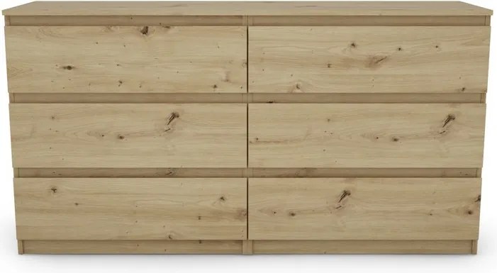 Široká komoda Carlos, dub artisan, 150 cm