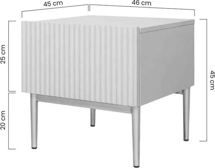 Súprava nočných stolíkov Nicole 46 cm - čierna / čierne nožičky