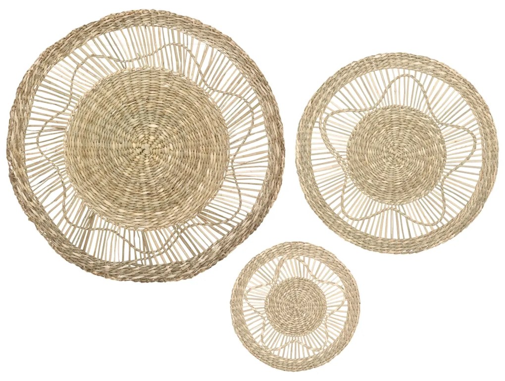 Prútená dekorácia na stenu Nyla (fi) 18 cm+ 28 cm + 38 cm sada 3ks