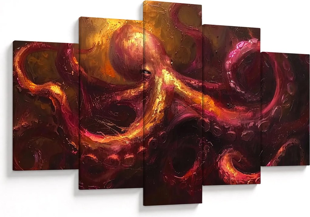Obraz - Chobotnica, olejomaľba (150x105 cm)