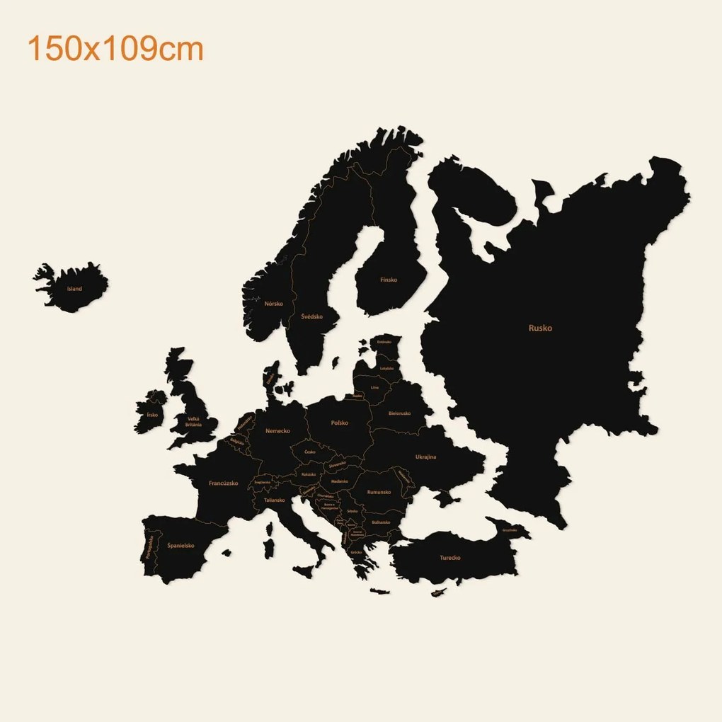 DUBLEZ | Mapa Európy na stenu s názvami štátov