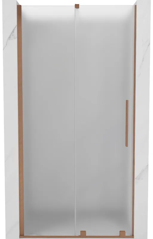 Mexen Velar, posuvné sprchové dvere do otvoru 100 cm, 8mm sklo námraza, medená matná, 871-100-000-31-65