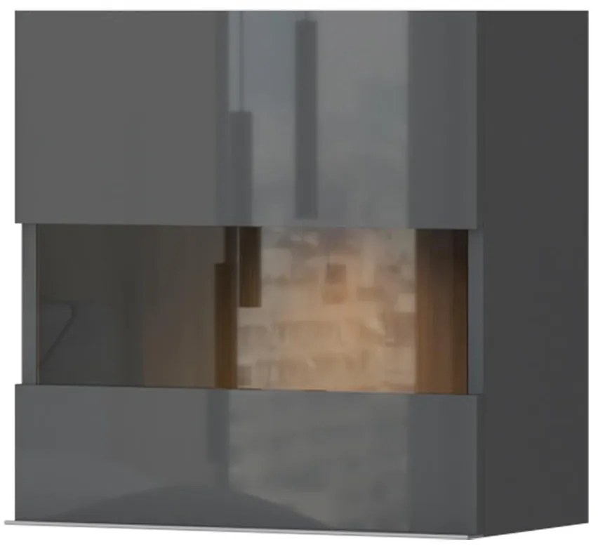 Závesná skrinka Onyx VK55-1KS/ON lakované anthracite/pacific walnut