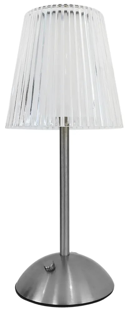 Stolná lampa Tacoma, 1x transparentné PVC tienidlo, ch