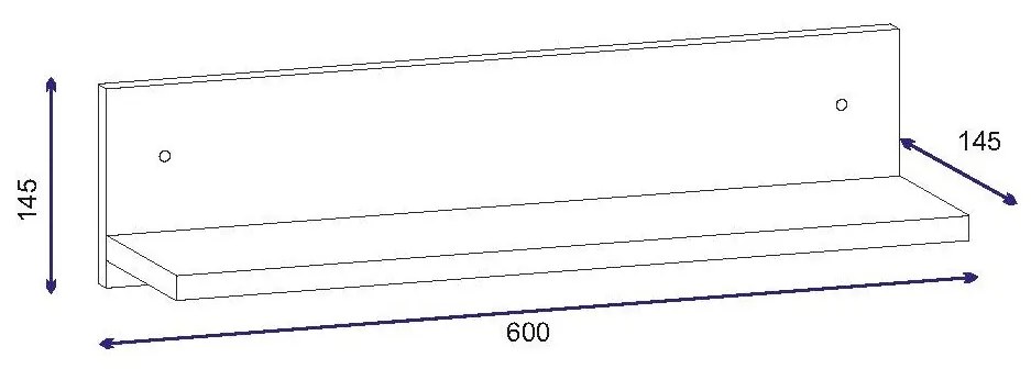 Nástenná polica URUN biela