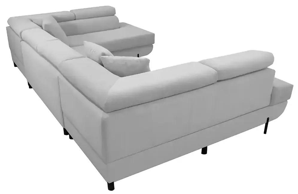 Rohová sedacia súprava - U s funkciou spania, vlnové pružiny SAMSUN Kapučín