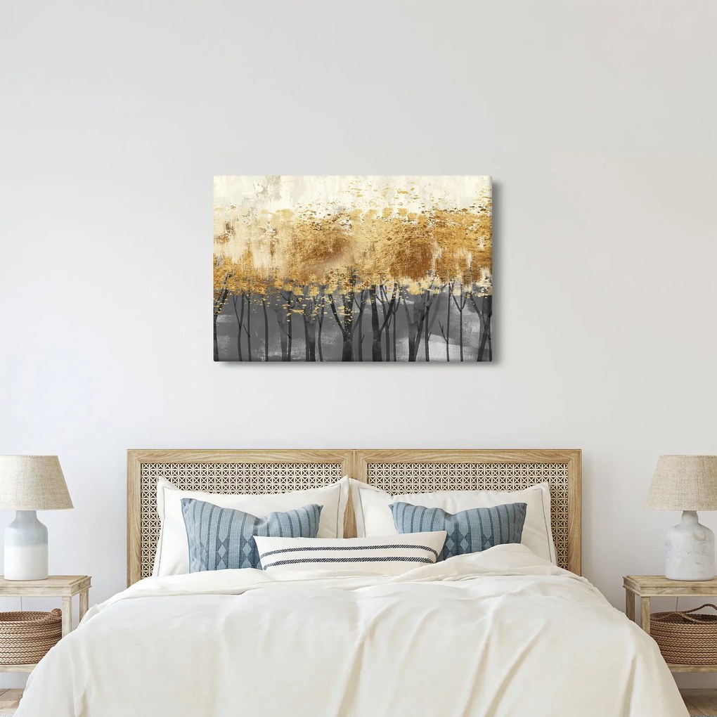 Obraz - Zlaté stromy (90x60 cm)