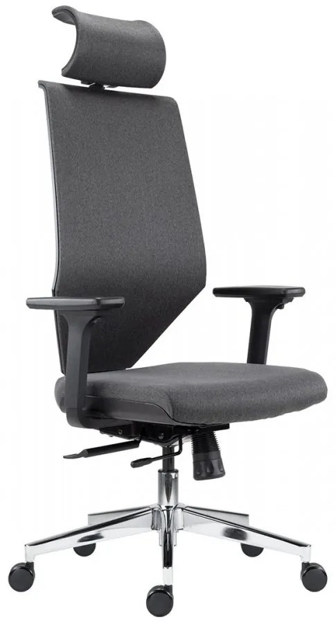 Kancelárska ergonomická stolička EDGE — látka, sivá, nosnost 150 kg