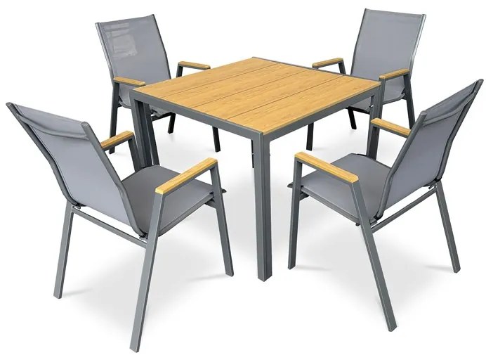 Autronic BONTEC Záhradná stolička, kov, sieťovina, šedá, AZC-S1050 GREY Farba: Šedá