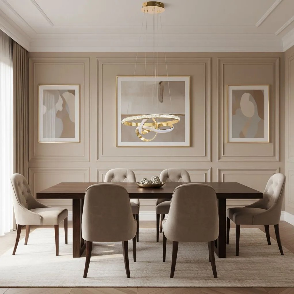 Toolight Toolight, LED závesné osvetlenie 45cm, 68W, 3000K, 3500lm, LHJ035-CP, zlatá, OSW-50048