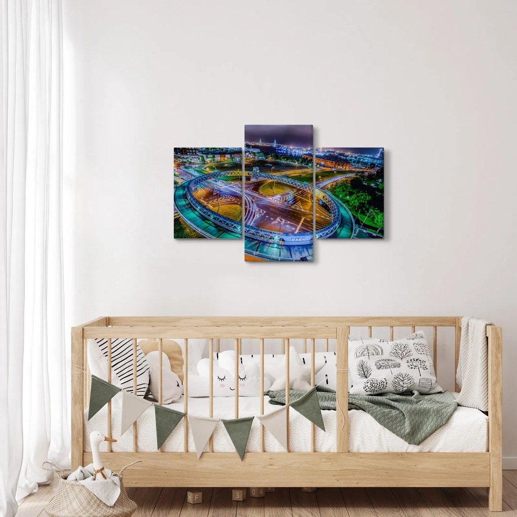 Obraz - panoráma nočného mesta (90x60 cm)