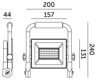 LED Prenosný reflektor TIGRA LED/50W/4000K IP54 čierna/žltá