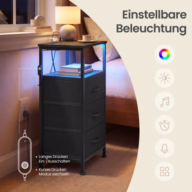 Sada 2 nočných stolíkov s LED osvetlením LGSB35203B102