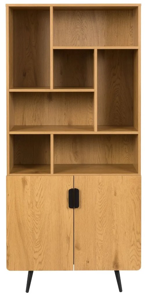 Knižnica Radis (BS01) s policami a skrinkou – divoký dub