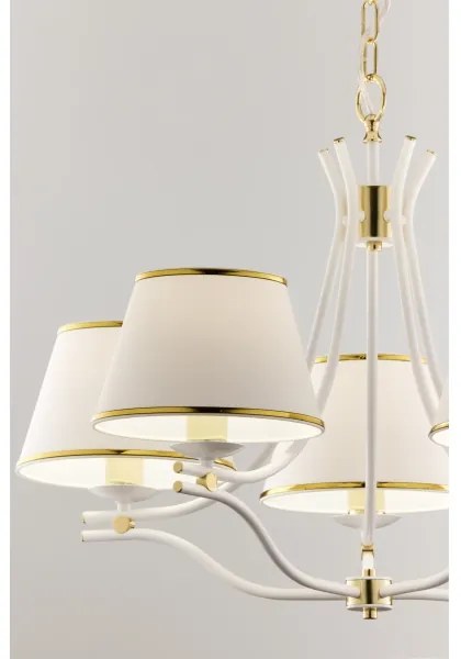 Jupiter 2084 - Závesný luster SAMBA na reťazi 5xE27/15W/230V biela/zlatá