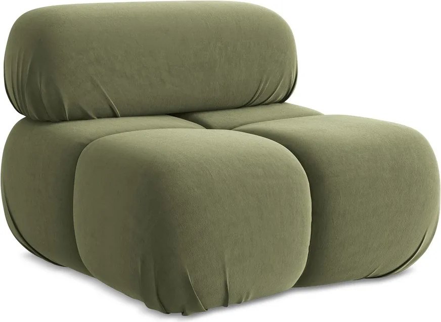 Svetlozelený zamatový modul pohovky Lokua – Makamii